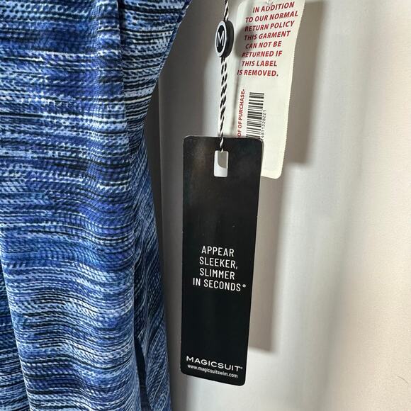 NWT Magicsuit Blue Jean Parker One‎ Piece Swimsuit Sz 10 Swimdress - Picture 3 of 9
